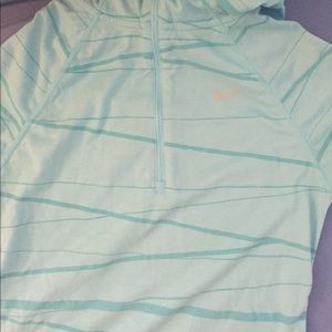 Blue Nike dri Fit half zip hoodie