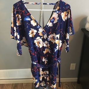 Allison Joy Blue Floral Romper