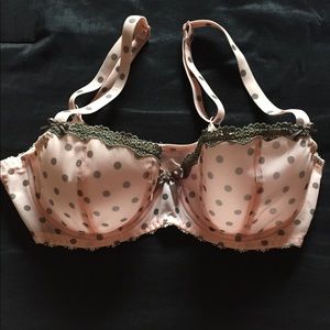 Pink polka dot bra
