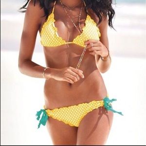 Bottoms only - Victoria's Secret Yellow Polka Dot