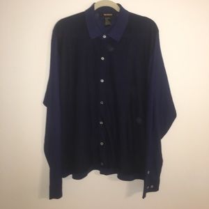 Blue Bachrach button up sweater