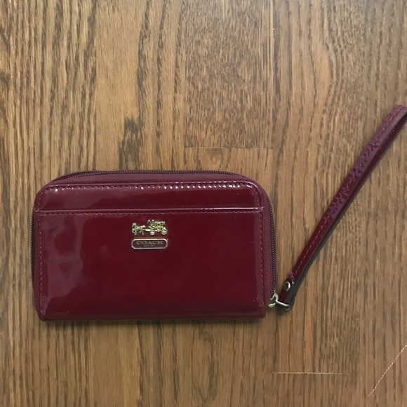 Coach leather Wallet wristlet - Picture 2 of 6