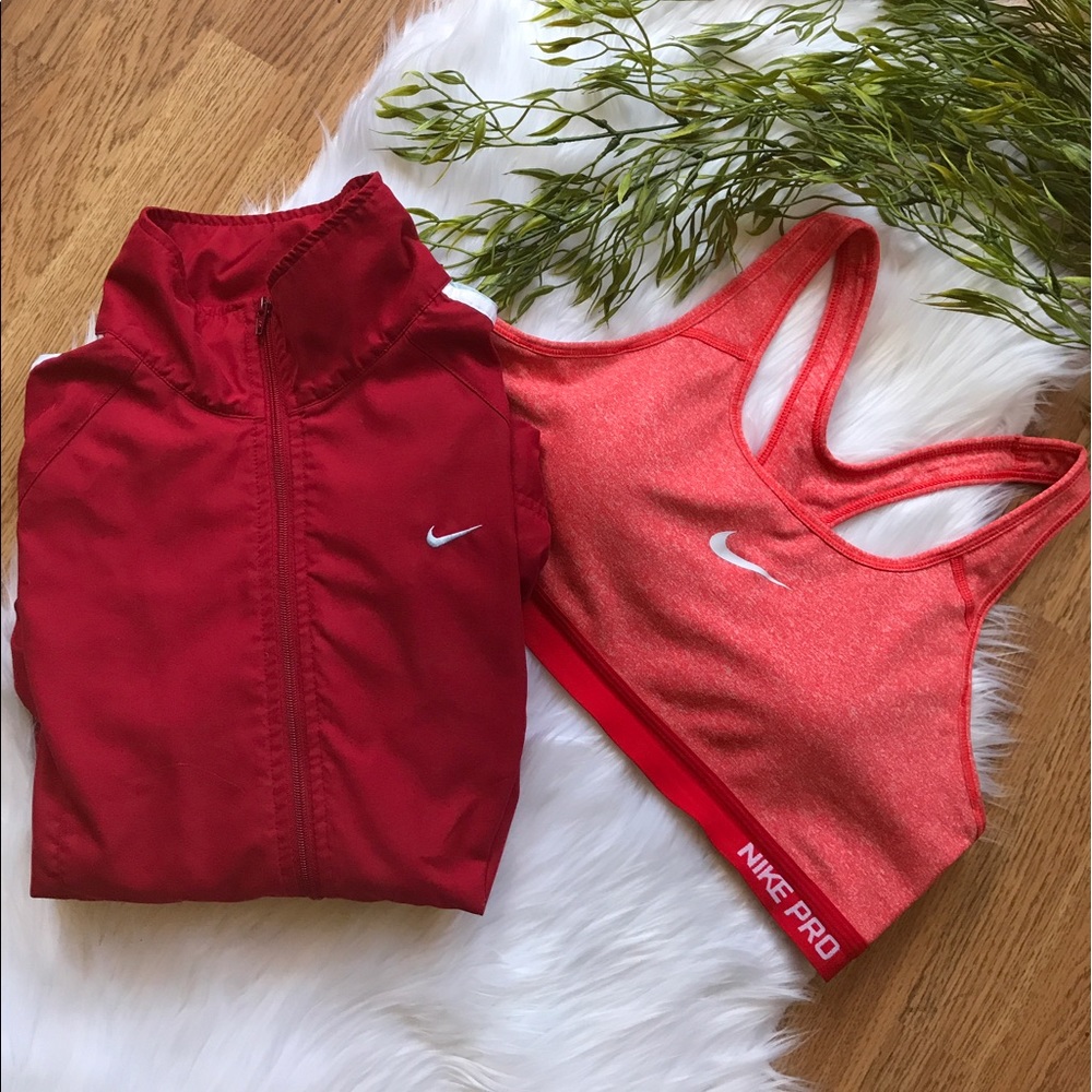 🆕 NIKE Red Zip Jacket