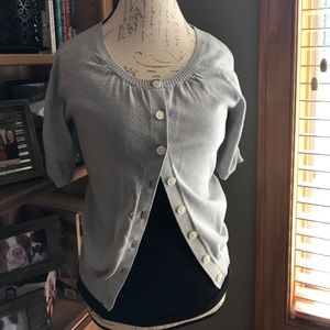 Short sleeve silver glitter cardigan