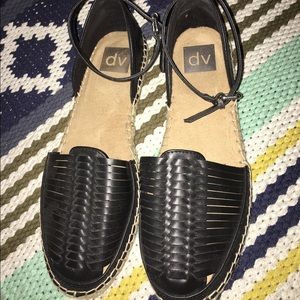 Black strappy espadrilles