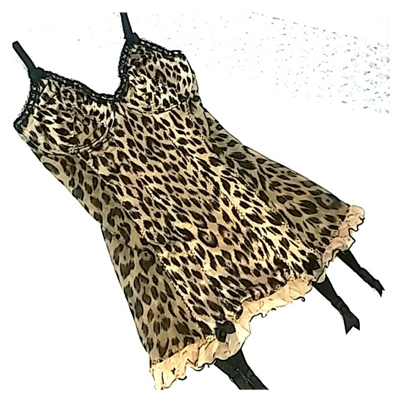 Victoria's Secret Other - Victoria's Secret Leopard Baby Doll Garter Slip