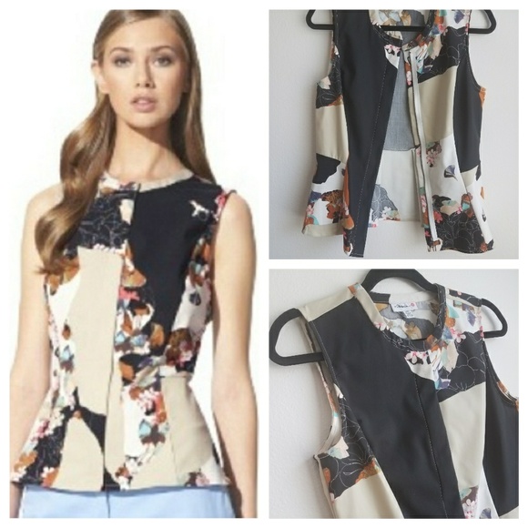 Phillip Lim For Target Tops - Philip Lim Peplum Printed Fabric Zippered Top