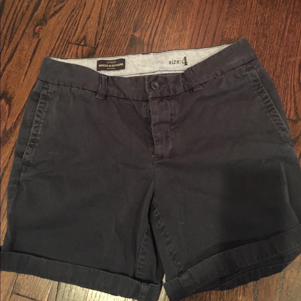 J. Crew navy broken in boyfriend shorts size 4