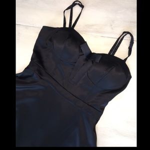 Silky Black F21 Black Babydoll Bow Dress