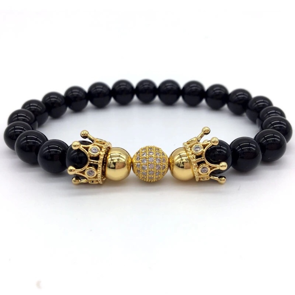 They are elastic beaded bracelets