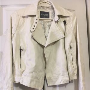 White faux leather jacket