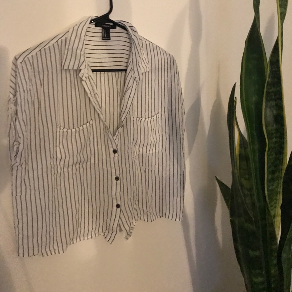 Cute, cropped, striped, business Tee