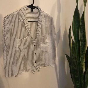 Cute, cropped, striped, business Tee