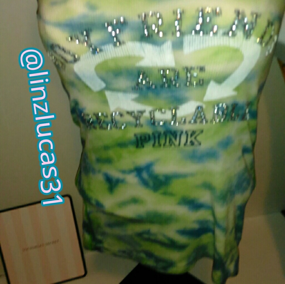 VSPINK szS tye dye tank top with bling, EUC