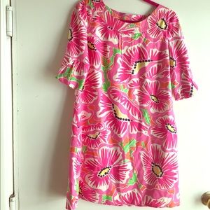Lilly Pulitzer Pink Floral Silk Shift Dress