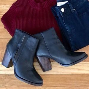 Silence + Noise Black Faux Leather Booties