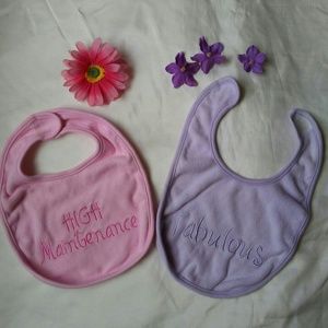 Baby Girl Bibs Pink & Purple