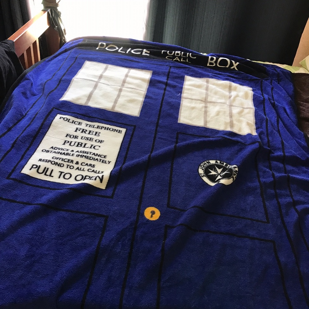 NWOT Doctor who TARDIS blanket