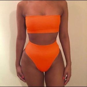 Orange Two Piece Swimsuit