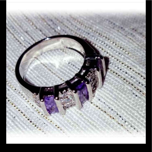 Sterling Silver Jewelry - .925 Silver & Purple Women's Ring  NWT