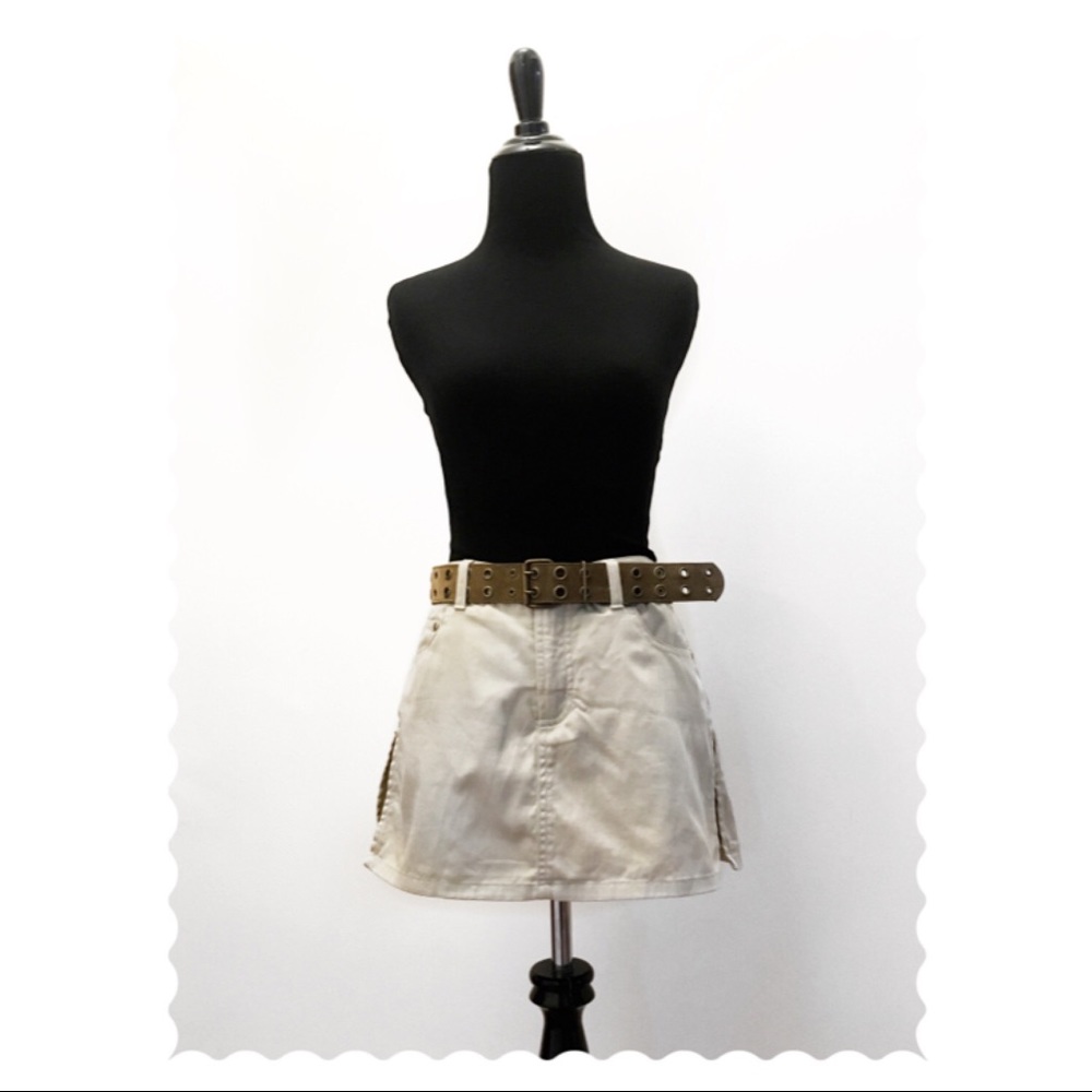 Beige Summer Skorts with Belt