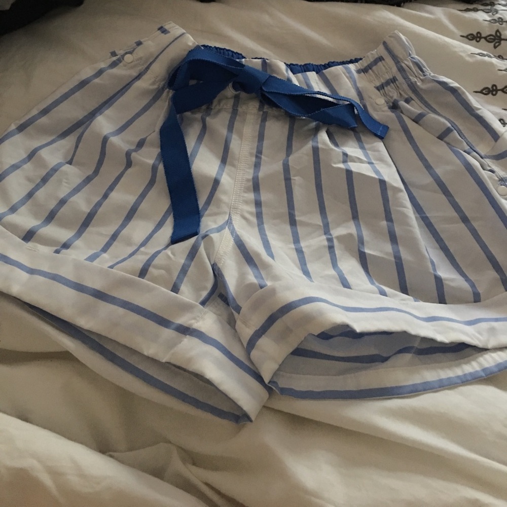 Lululemon blue and white shorts