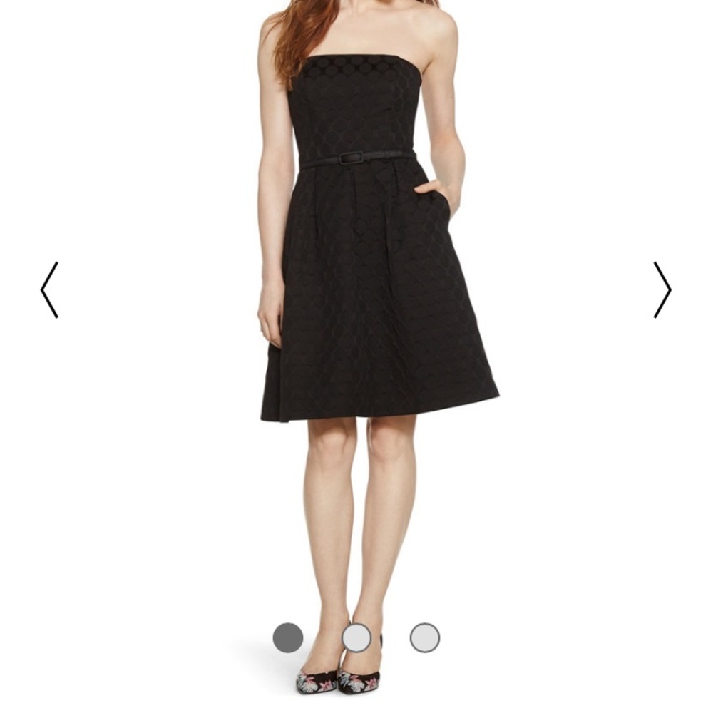 ICONIC STARLET STRAPLESS BLACK FIT AND FLARE DRESS