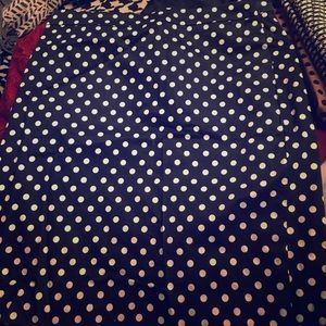 JCrew navy & white polka for pencil skirt, size 12