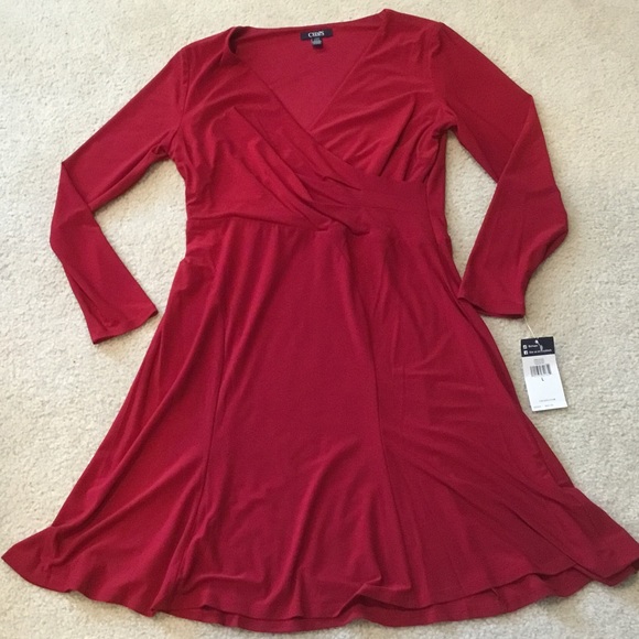 Chaps Dresses & Skirts - NWT Women's Chaps Faux Wrap Godet Dress sz Large