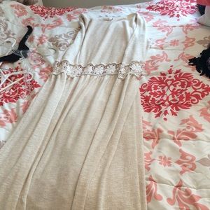 Long cardigan with no sleeves