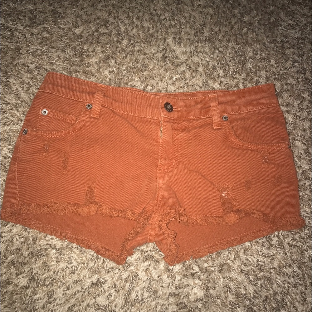 LF Stores Carmar burnt orange jean shorts