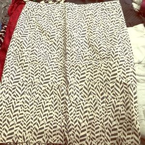 Loft cream & blue patterned pencil skirt, size 14