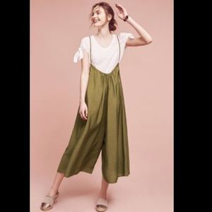 Anthropologie Emerald Suspender pants