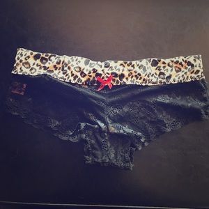 🖤Black Lace/Cheetah Rim Panties🐆