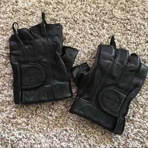 HARLEY DAVIDSON LEATHER FINGERLESS GLOVES