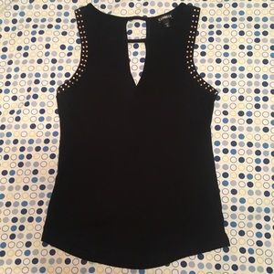 Black Express Tank with Rose gold Rhinestones