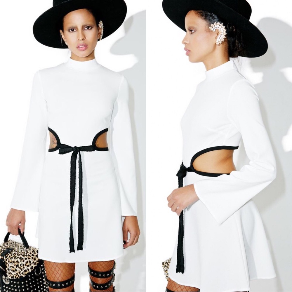 Black and White Cut Out Dress