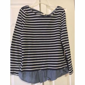 Sweater with built in denim accents