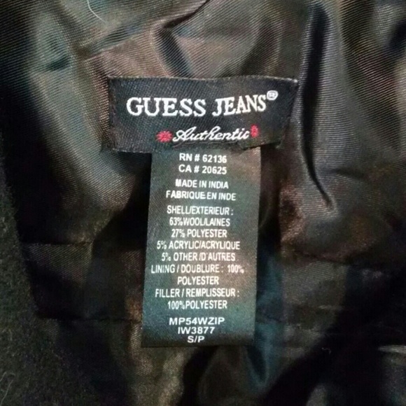 Men's GUESS Black Wool Jacket NWOT