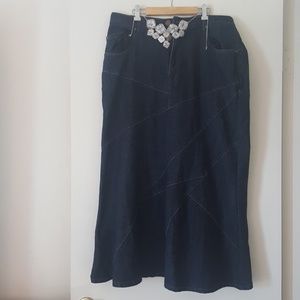 Flared Denim Skirt