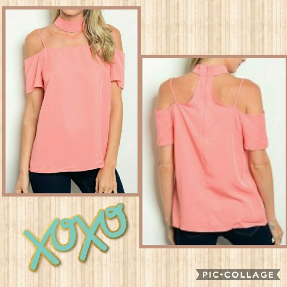 "DENiSE" Melon mock choker top
