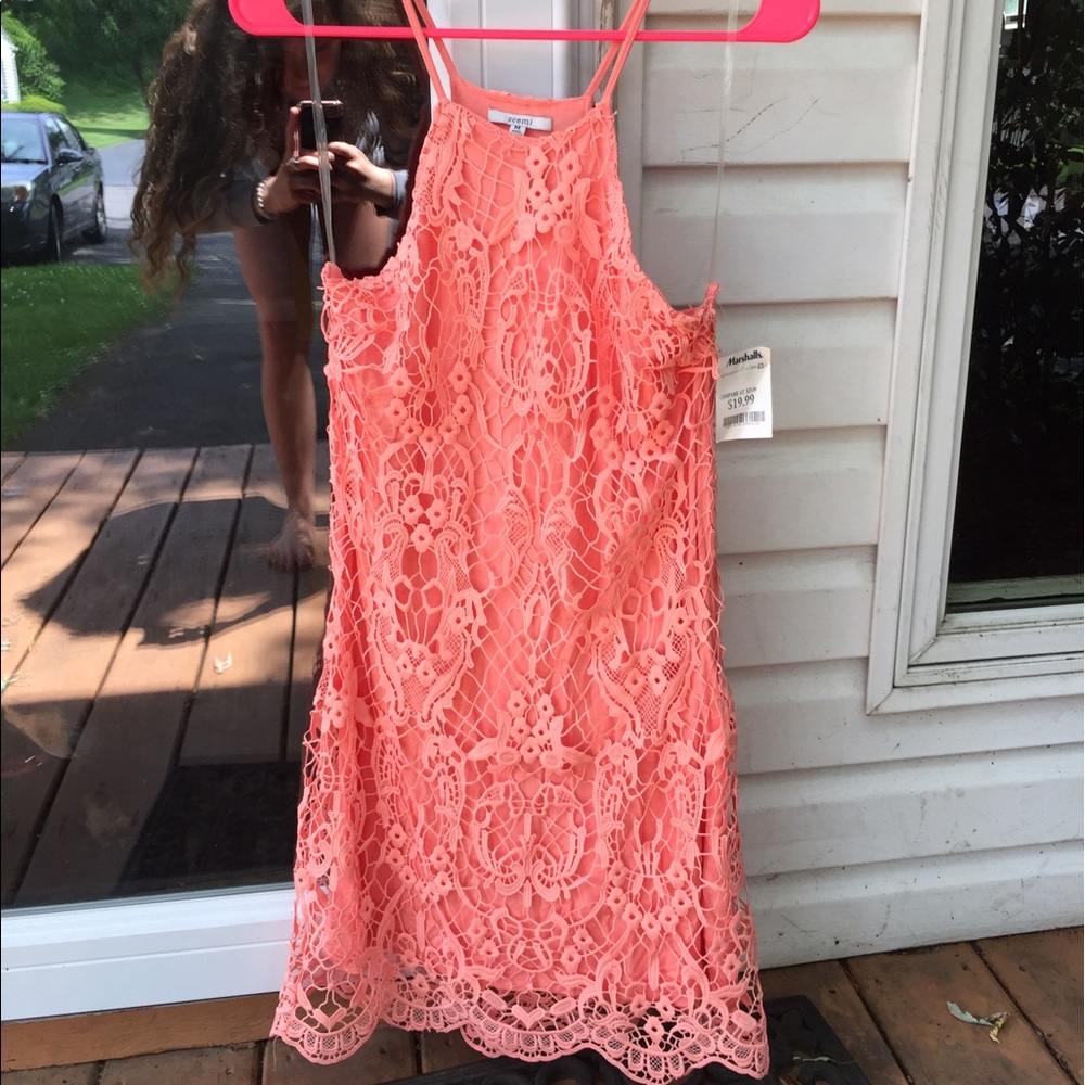 Lace salmon colored dress