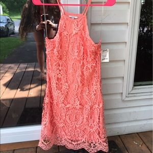 Lace salmon colored dress