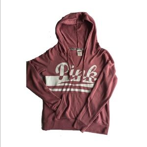 SOLD Pink v-neck hoodie