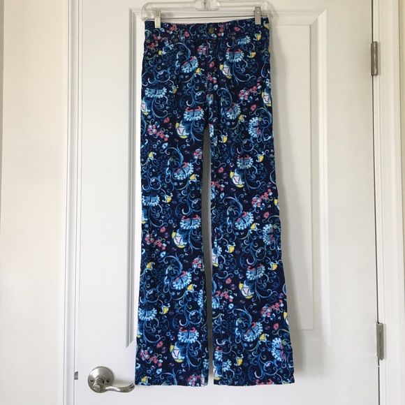 Lilly Pulitzer Main Line Fit Navy Corduroy Pants - Picture 1 of 4