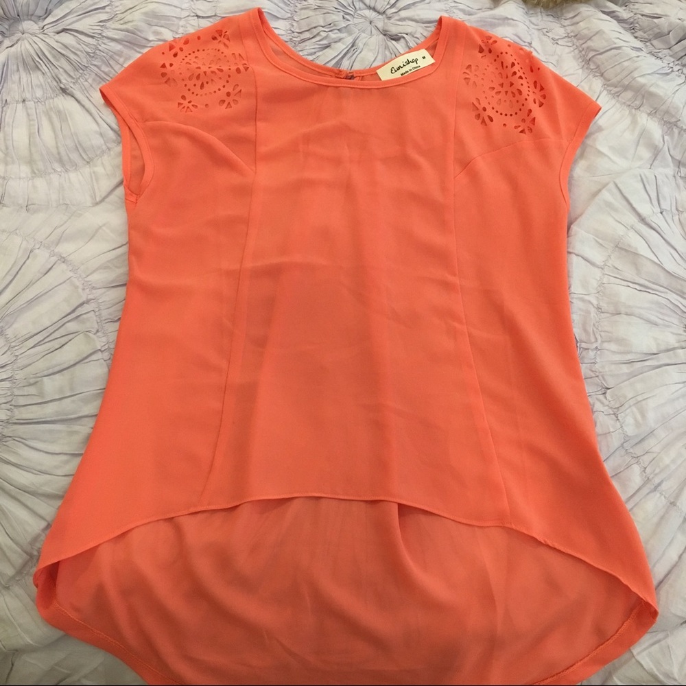 Eunishop High Low Detailed Shoulder Top