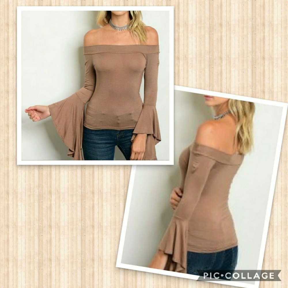 🔥SALE🔥🆕"JENNY" Off the shoulder camel top