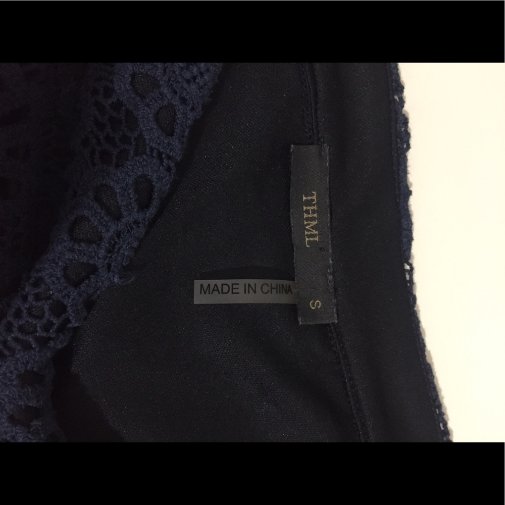 Navy color lace skirt. - Picture 6 of 6