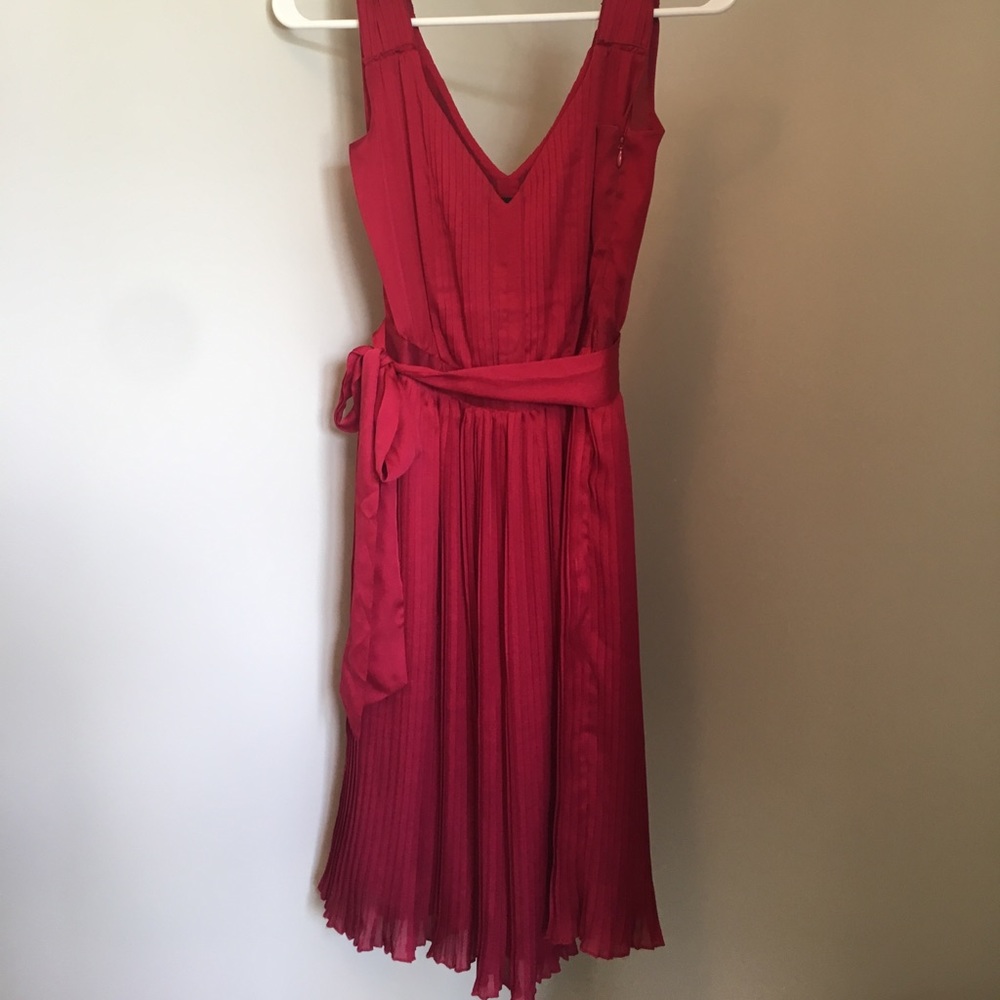 WHBM Red Pleat Dress