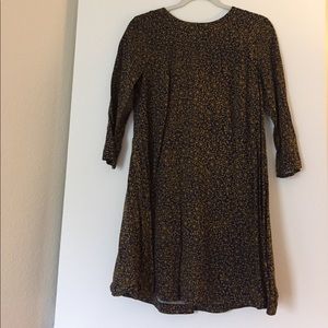 Blue and green floral print dress